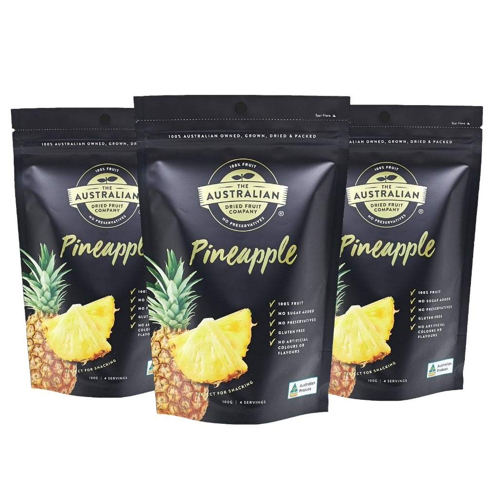 Trio Pack Promotion 100% Australian Made Dried Pineapple Pieces (6871057039537)